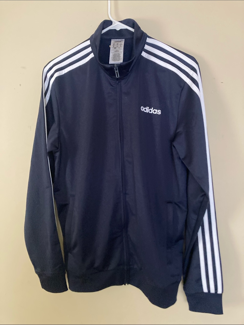 Adidas blue Track Jacket with White Stripes size M NWT